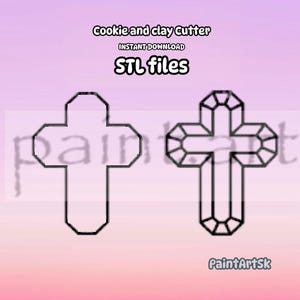 Cross Cookie Cutter STL Files Download, Shape, Imprint, STL Cookie Cutter File, Clay Cutter File, STL files, Christian, Communio, Cross, stl