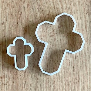Tagliabiscotti a forma di croce, tagliabiscotti a forma di croce, set di 5 tagliabiscotti, biscotti a forma di croce, fondente, utensili per ceramica, tagliabiscotti per pan di zenzero, stampo a forma di croce santa