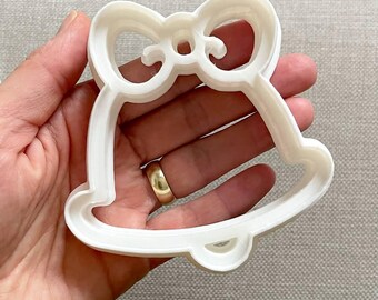Christmas Bell Cookie Cutter, Detailed Outline, Gingerbread, Fondant