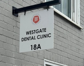 Double sided metal blade sign-Storefront sign-Hanging metal sign-Shop logo sign-Business name blade sign-Custom blade sign- Business sign