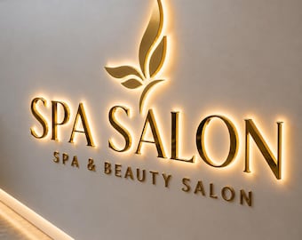 Custom 3D Metal LED Sign | Illuminated Business Logo Wall Art, Luxury Commercial Business Sign, Office Sign | Interior Business Sign
