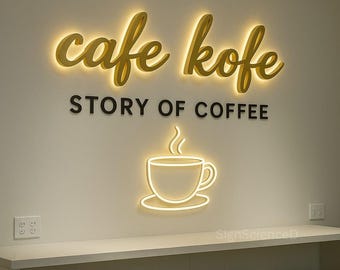 Letrero LED metálico personalizado con logotipo empresarial, para interiores y exteriores.