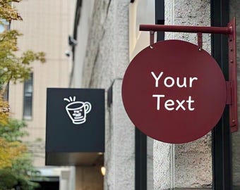 Niestandardowy szyld z ostrzem, szyld ścienny, szyld do salonu, baru, sklepu detalicznego, dwustronny szyld zewnętrzny, szyld spersonalizowany, szyld firmowy, szyld komercyjny