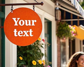 Custom Metal Blade Sign, Double Sided, Business Logo