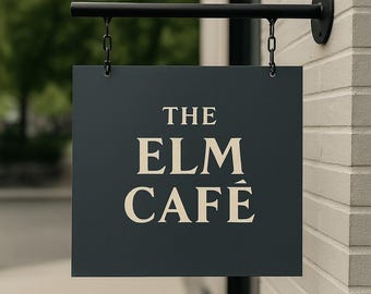 Benutzerdefinierte doppelseitige Metallklinge Zeichen | Personalisiertes Business Logo Storefront Schild