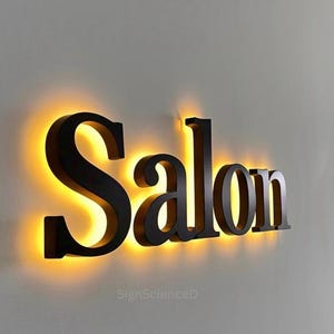 Custom LED Backlit Metal Sign, 3D Logo, Brushed Finish