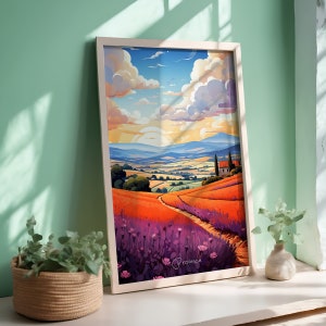 Reise nach Provence druckbare Wandkunst | Sofortdownload | Digitales Poster zum Herunterladen | Berühmte Städte Aquarell Poster | Original Druck