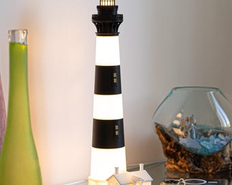Bodie Island Lighthouse Table Lamp | Unique Lamp | LED Lamp | Home Decor | Office Decor | Beach Decor | Coastal Decor | Nautical Decor