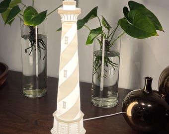 Cape Hatteras Lighthouse Table Lamp | Unique Lamp | LED Lamp | Home Decor | Office Decor | Beach Decor | Coastal Decor | Nautical Decor