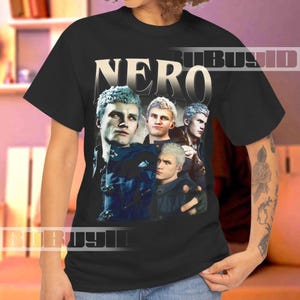 Nero Bootleg T-Shirt – Retro 90s Dark Fantasy Tee – Vintage Grunge Graphic Shirt – Unisex Cotton Gamer Aesthetic Top