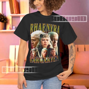 Rhaenyra Targaryen Vintage Bootleg T-Shirt – Retro 90s Aesthetic, Fan Art Streetwear, Y2K Fashion, Classic TV Icon, Handmade Gift.