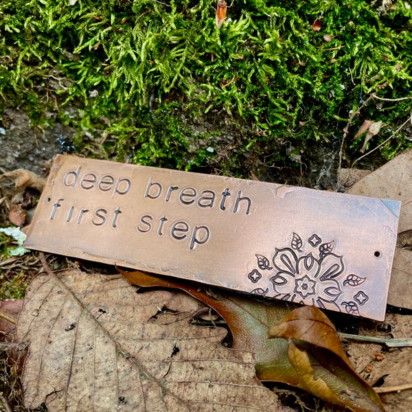 deep breath first step  - warm copper passages plaque