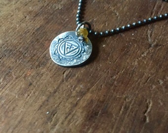 plesso solare chakra - collana in sterline riciclata opaca