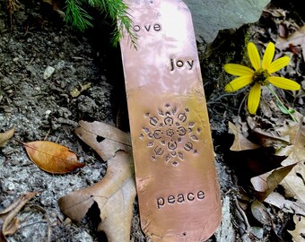 Targa da 7" passaggi in rame caldo - amore gioia pace