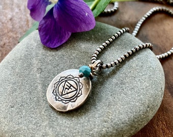 throat chakra - recycled sterling necklace