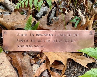 sei a casa - targa in rame caldo da 9" - orientamento orizzontale