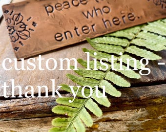 reserved for kim - copper plaque - blessed shall you be