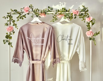 Silk Bridesmaid robe gifts Personalized bridal robe for Wedding custom satin robes bridesmaid proposal Mother of the bride Bridesmaid Gifts