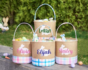 Embroidered Easter basket,Personalized Easter Basket,monogram easter basket,girls basket,boys basket,Easter Bucket,Kids Easter Bag burlap