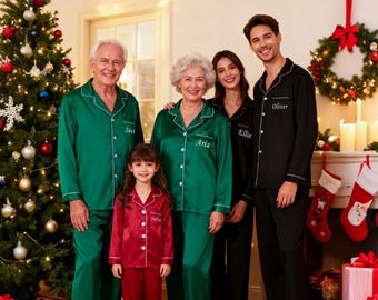 2025 Personalized Family Christmas Pajamas,Custom Name Matching Pjs Set,Christmas Gift for Members