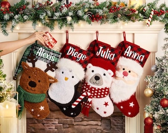 3D Christmas Stocking With name Personalized Family Stockings Monogram Holiday Xmas Gifts Christmas Decorations