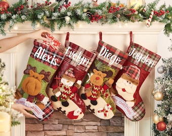 Personalized 3D Christmas Stockings,Custom Family Stockings,Holiday Decor,Christmas Stockings With Name,Monogram Stocking Christmas Decor