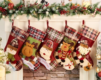 3D Christmas Stocking Personalized Stockings With name Family Stocking Monogram Holiday Christmas Stocking Christmas Gifts Christmas Decor