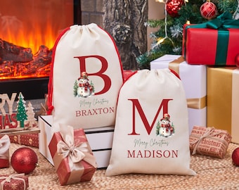 Christmas bag with name,Personalized Christmas Bag For presents,Christmas Gift,Custom Santa Sack,Christmas Gift Bag for kids Xmas Stocking