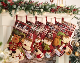 3D Christmas Stocking Personalized Stockings With name Family Stocking Monogram Holiday Christmas Stocking Christmas Gifts Christmas Decor