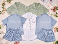 Personalized Bridesmaid Pajamas Sets, Bridesmaid PJs sets, Monogram Satin PJs, Bridal Shower Gifts, Wedding Gift Bachelorette Party Gifts