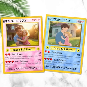 Cartes à collectionner personnalisées pour la fête des pères, carte d'art photo personnalisée, meilleure carte de portefeuille pour papa, cadeau nouveau papa, cadeau fête des pères d'un enfant, cadeau pour papa