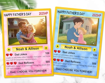 Personalized Father's Day Trading Cards,Custom Photo Art Card,Best Dad Wallet Card,New Dad Gift,Father's Day Gift From Kids,Gift For Dad