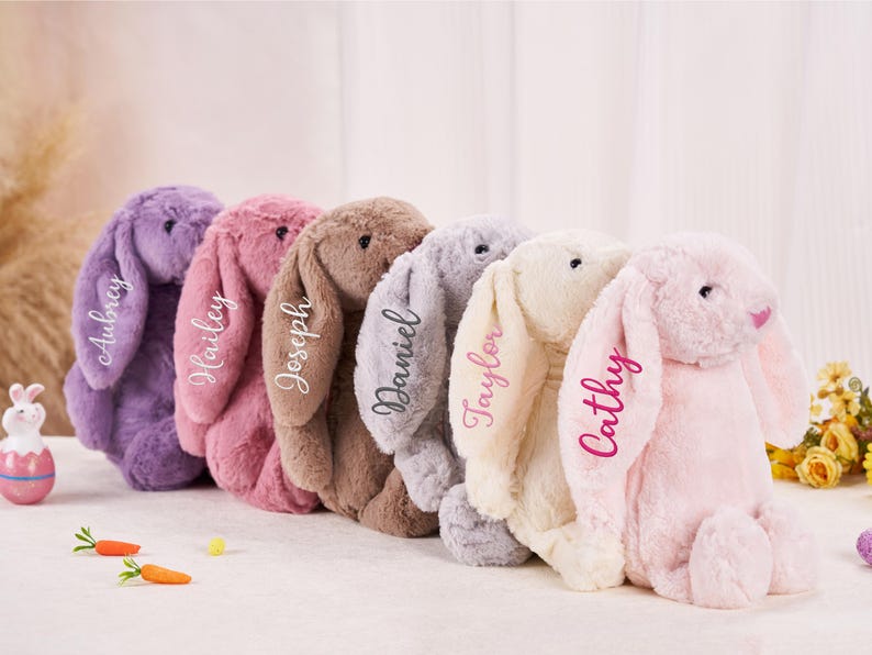 Personalized Plush Bunny Rabbit,embroidered Bunny Rabbit,monogrammed ...