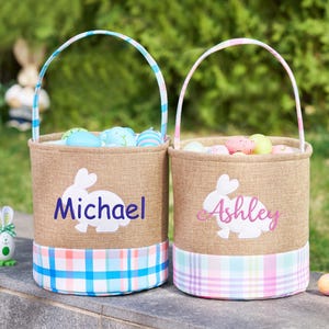 Embroidered Easter basket,Personalized Easter Basket,monogram easter basket,girls basket,boys basket,Easter Bucket,Kids Easter Bag burlap