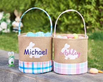 Embroidered Easter basket,Personalized Easter Basket,monogram easter basket,girls basket,boys basket,Easter Bucket,Kids Easter Bag burlap