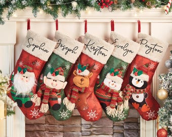 3D Christmas Stocking Personalized Stockings With name Family Stocking Monogram Holiday Christmas Stocking Christmas Gifts Christmas Decor