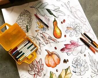 Autumn Essentials Coloring Page