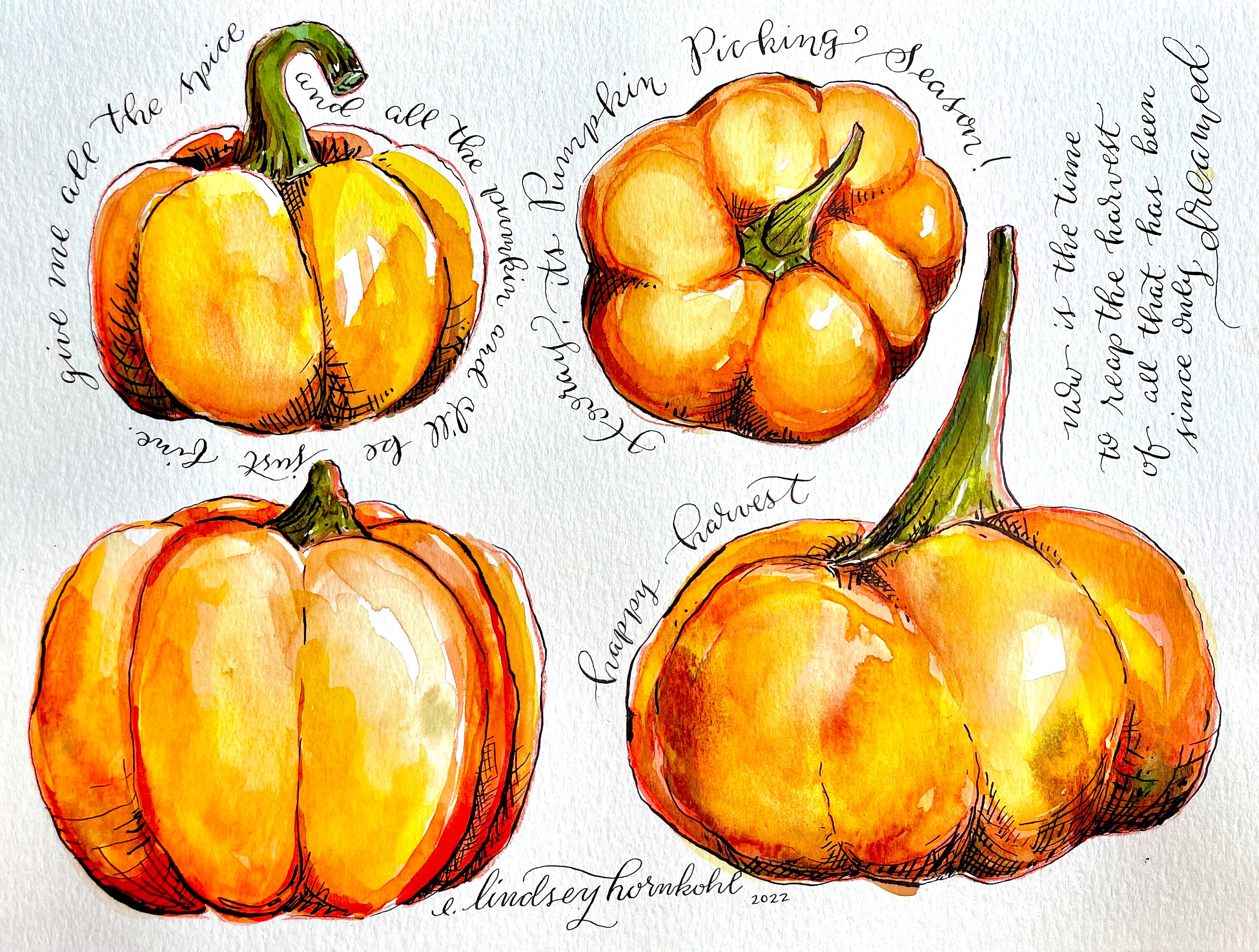 Watercolor Pumpkin Lacing Cards PDF Printable - Etsy