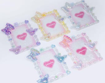 Iridescent Heart Wing themed Decoden Toploader: Kpop Photocard Holder