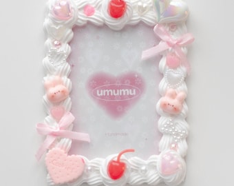 Cream Puff Decorated Toploader | Kpop Photocard Holder | Handmade