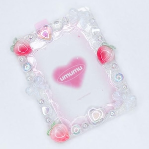 Cargador superior decorado Cargador superior afrutado / Cargador superior kpop Porta tarjetas fotográficas decorativo Marco polaroid Estética coreana Polcos prefabricados hechos a mano