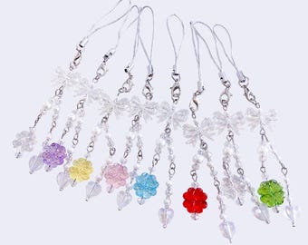 Handmade Lucky Clover Phone Charm: Acrylic Bead Decoration