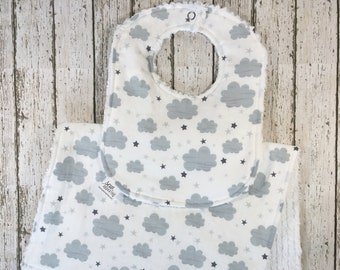 Twinkle Twinkle Little Star Unicorn Bib Burp Cloth Set