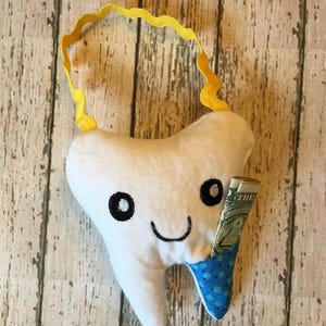 Tooth Fairy Pillow Loop on top to Hang on a Door Knob Tooth Kids birthday gift Tooth Pillow Boy Toothfairy Pillow Girl 画像 6