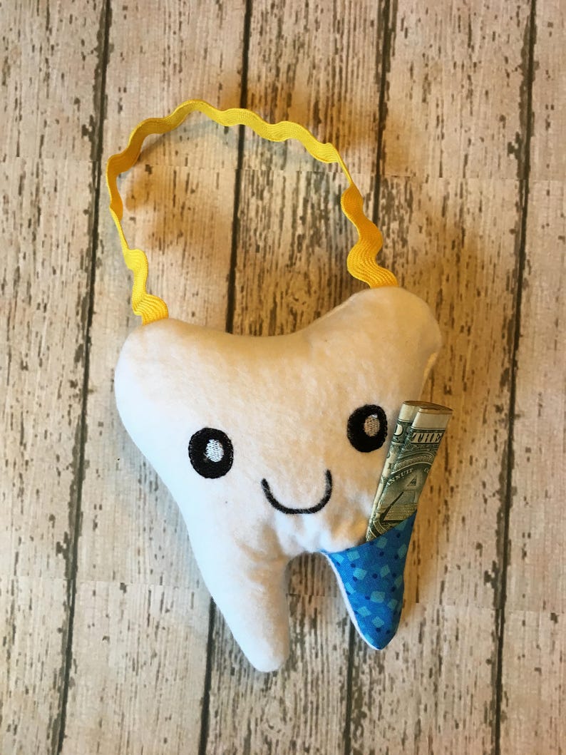 Tooth Fairy Pillow Loop on top to Hang on a Door Knob Tooth Kids birthday gift Tooth Pillow Boy Toothfairy Pillow Girl 画像 6