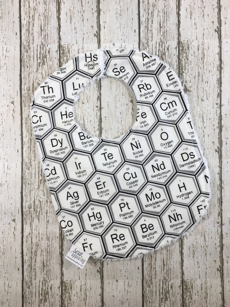 Periodic Table Baby Bibs Chemistry Theme Thick Bib Science Theme Newborn Baby Gift Nerd Baby Teacher Baby Shower Gift