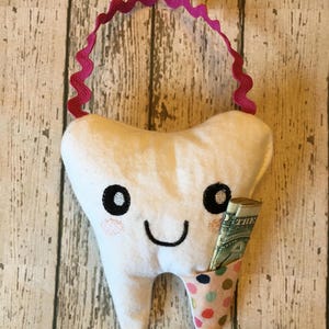 Tooth Fairy Pillow Loop on top to Hang on a Door Knob Tooth Kids birthday gift Tooth Pillow Boy Toothfairy Pillow Girl 画像 5
