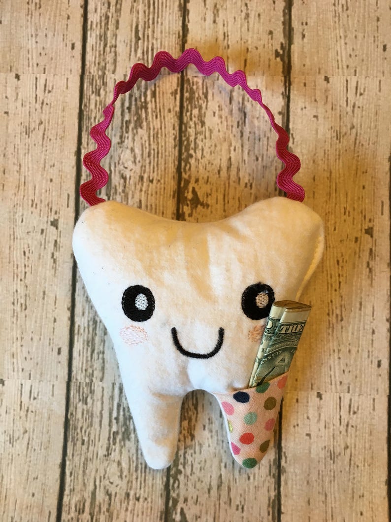 Tooth Fairy Pillow Loop on top to Hang on a Door Knob Tooth Kids birthday gift Tooth Pillow Boy Toothfairy Pillow Girl image 5