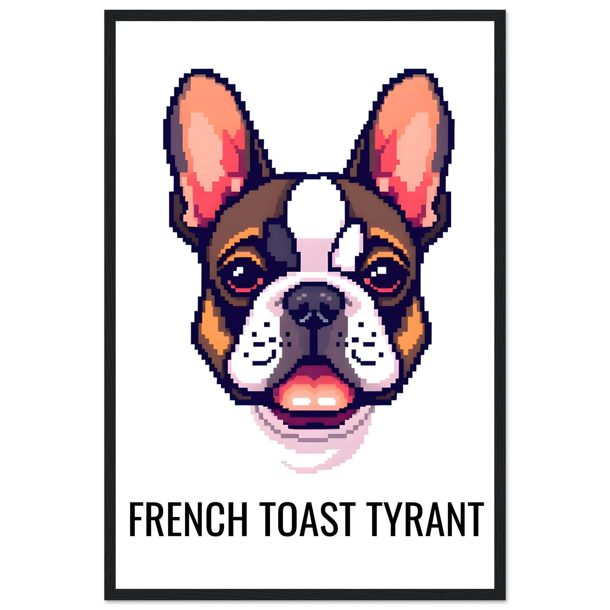 French Bulldog Poster Pixel Style, Framed Wall Art, Dog Lover Gift