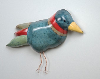 Pottery Bird Wall Hanging entitled "Bluebird"